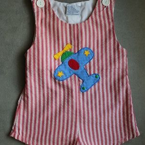 Samara vintage airplane boys shortall 3-6M This ou